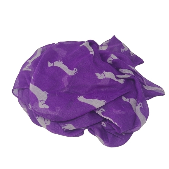 Unbranded | Women's Purple Dachshund Doxie Dog Printed Oversized Scarf - Picture 2 of 11
